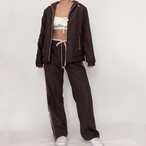Everlast Pants - Everlast Y2K Style Vintage Brown And Pink Track Pants With Pockets Size XL